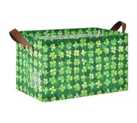 KLL Lucky Clover St - Cestas decorativas para estantes con asas, cajas de almacenamiento plegables para estantes, armarios, cajones, paquete de 2 cajas organizadoras para ropa