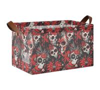KLL Mexican Of The Dead - Cesta de almacenamiento resistente con asas, plegable, organizador de armario para estantes, organizadores de ropa y almacenamiento, paquete de 2 gavetas para organizar ropa