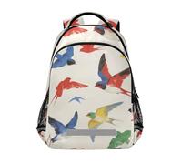 KLL Mochila brillante y colorida con estampado de golondrinas voladoras para niños y niñas, con bolsa grande para libros para niños y niñas de sexto grado