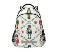 KLL Mochila de invierno con diseño de cascanueces de Navidad para niños con clip en el pecho, mochila para niños y niñas de sexto grado para niñas y adolescentes