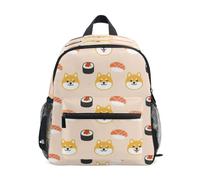 KLL Mochila de viaje para niños con correa Shiba Inu y Sushi Cute Print
