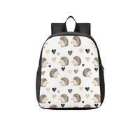 KLL Mochila deportiva para niños, diseño de erizo y corazones