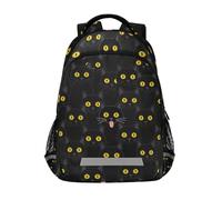 KLL Mochila escolar para niñas con diseño de gatos negros con ojos amarillos, con bolsa grande para libros para niños y niñas de sexto grado