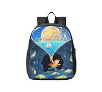 KLL Mochila escolar para niños The World Inside The Zipper Moon