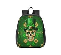 KLL Mochila para niños preescolares Sugar Skull St Patrick Day Lucky