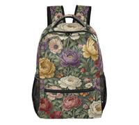 KLL Mochila vintage victoriana con diseño floral de rosas para niños y niñas con pecho para niños y niñas de segundo grado, Vintage Victorian Era Rose Floral, Medium, Moda