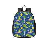 KLL Mochilas infantiles para niñas, diseño de cocodrilos tropicales | Bolsas de libros, para niños de 6 años, mochilas de moda para adolescentes