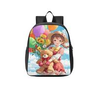 KLL Mochilas infantiles para niñas pequeñas, dibujos animados, anime, oso, niña, sol
