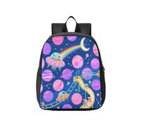 KLL Mochilas para niños y niños, diseño de dibujos animados, universo, tierra, morado, planeta