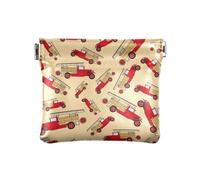 KLL Monedero de cuero para mujer, tarjeteros, organizadores de dinero para madres y hermanas, campana de camión de bomberos retro antiguo, campana de camión de bomberos retro, 4.33 pulgadas de largo x