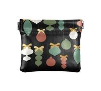 KLL Monedero pequeño de cuero para mujer, con cierre elegante, tarjetero para niñas, mujeres, damas, pizarrón de Feliz Navidad Dp-07, Pizarra Merry Christmas DP-07, 4.33"(L) x 3.74"(W) x 0.39"(H),