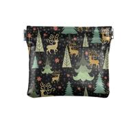 KLL Monedero pequeño de cuero para mujer, lindo tarjetero, organizadores de dinero para mujeres, niños y niñas, pizarra de Feliz Navidad Dp-04, Pizarra Merry Christmas DP-04, 4.33"(L) x 3.74"(W) x