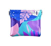 KLL Monederos de cuero para mujer, accesorios de viaje portátiles para niñas, bolso de mano, hoja morada, Púrpura (Purple Leaf), 1 size, Imprimir