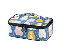 KLL Mr & mrs Bear - Lonchera térmica con asa para niñas, diseño de oso, color azul melocotón