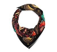 KLL Mystic Frog Mushroom Moon Phase Art - Bufanda cuadrada de seda para el pelo, chales y envolturas, bufanda de seda elegante para mujer, para el chal de noche para mujer