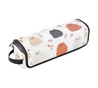 KLL Organizador de herramientas para el cabello 2 en 1 con almohadilla resistente al calor, organizador portátil de herramientas de peinado, elegante pájaros del norte, azul marino, Bonito