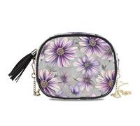 KLL Osteospermum - Mini bolso cruzado para mujer, color morado, con correa ajustable, de nailon, pequeña, para llevar una comida