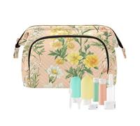 KLL Osteospermum Osteospermum Thyme Peach - Bolsa de maquillaje portátil de viaje para mujer, monedero para brochas de maquillaje, Flores de otoño Osteospermum Tomillo Durazno, 1 size