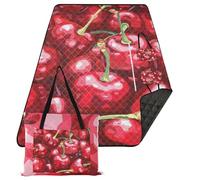 KLL Pattern Of The Cherry - Manta impermeable para exteriores, plegable, para picnic, senderismo, para mujeres al aire libre, artículos de picnic