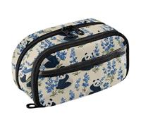 KLL Portalápices de PVC de gran capacidad, ampliable, almacenamiento de artículos de papelería (prop3) para suministros escolares de grado docente, panda, bluebonnet blanco roto