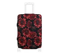 KLL Red Safaris Dahlia - Fundas elásticas para equipaje, lavables, para equipaje de 18 a 32 pulgadas, rojo Safaris Dahlia Black, L 26-28 in