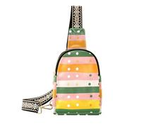 KLL Riñonera pequeña de rayas de colores y origen, bolsa resistente para mujer, cruzada para senderismo