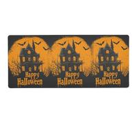 KLL Scary Halloween - Alfombrilla de mouse larga para portátil para oficina en casa, color negro y naranja, 31.5 x 11.8 pulgadas