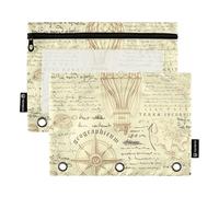 KLL Sketch Background - Bolsas para lápices retro vintage con 3 agujeros para carpetas de 3 anillos con cremallera para contenedor de almacenamiento para niños