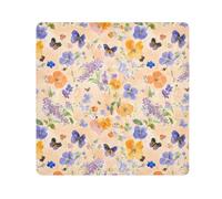 KLL Spring Flowers Lavender Pansy Butterflies Bees Peach - Soporte de maquillaje portátil de tela, bolsa de viaje, organizador de lentes de cámara, bolsas organizadoras para mujeres, Flores de