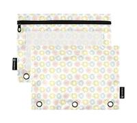 KLL Spring Garden - Estuche para lápices con 3 agujeros para carpetas de 3 agujeros para niños, organizador de papelería, Jardín de primavera (3), 1 sizex2, Caricatura