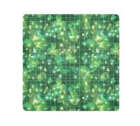 KLL St Sparkling Shamrock Grid - Bolsa de cosméticos autoadhesiva, organizador de maquillaje, para lentes de cámara, envoltura de tela para maquillaje para mujeres, St Sparkling Shamrock Grid,