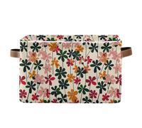 KLL Style Clover - Canastas de almacenamiento coloridas plegables e impermeables para organizar con asa resistente, paquete de 2 unidades para regalo de casa