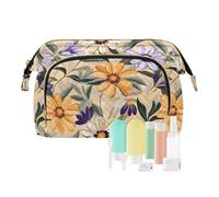 KLL Style Of Georgia O'keeffe - Bolsa de cosméticos impermeable para mujer, diseño de margaritas y flores, monedero para brochas de maquillaje
