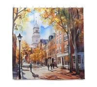KLL The Freedom Trail in Boston - Juego de cortina de ducha decorativa impermeable con gancho, tela de poliéster, lavable, elegante, para accesorios de baño, decoración de otoño y Halloween