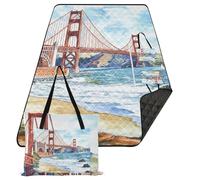 KLL The Golden Gate Bridge - Manta impermeable para campamento, picnic, playa, picnic, para adultos, regalo de primavera, manta para día de campo
