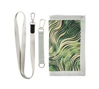 KLL The Green Rolling Prairie - Carteras triples para hombre, para viajes, colorida cartera moderna con clip para dinero con cordón