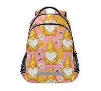 KLL Whimsical Bee Gnome Daisies - Mochila infantil de 16 pulgadas con bolsa grande para mochilas universitarias escolares para ni?as