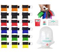 KLLJ Llaveros para Máscara de RespiracióN,18pcs Cpr Face Shield,Kit de MáScara Cpr Ccn Llavero,Unidades de MáScaras Respiratorias Cpr con Llavero,MáScara de Rcp,Kit de Emergencia Cpr Desechable