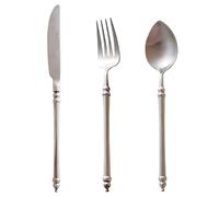 KLLJHB Juego de Cubiertos de Plata, 3/12/18/24/30/36 Piezas, Estilo Retro japonés, Cubiertos de Acero Inoxidable 304, Juego de Cuchillos para Carne, Tenedores y cucharas