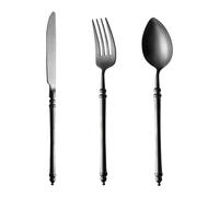 KLLJHB Juego de Cubiertos de Plata, 3/12/18/24/30/36 Piezas, Juego de Cuchillos, Tenedores y cucharas de Acero Inoxidable 304 Retro Mate, vajilla para el hogar, Cuchillo para c