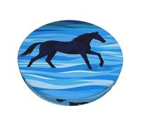 KLLTYHMU Cross The River On Horseback - Fundas de asiento redondas elásticas antideslizantes para taburetes de bar, extraíbles y lavables, a prueba de polvo, protector de cojín para cocina, comedor