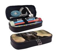 KLLTYHMU Estuche organizador de cuero para lápices de gran capacidad, bolsa de almacenamiento con compartimentos, bonita bolsa para lápices, bonita caja de lápices de perro maltés, organizador