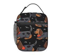 KLLTYHMU I Love My Dog Dachshunds - Lonchera aislada con asa desmontable, a prueba de fugas, reutilizable, para mujeres, hombres, trabajo, picnic, viajes, camping