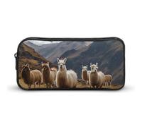 KLLTYHMU Llamas in The Andes - Estuche para lápices de gran capacidad, bonito estuche de maquillaje para mujeres y hombres
