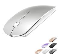 KLO Ratón Bluetooth para MacBook/MacBook Air/Pro/iPad, mouse inalámbrico para laptop/Notebook/pc/iPad/Chromebook (BT/B plateado)