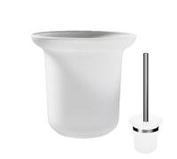 Klobürstenhalter, Toilettenbürstenhalter aus Glas Toilettenbürsten-Basbecher Badezimmerzubehör, WC Bürste Ersatzhalter Milchglas Toilettenbürstenschale Ohne Bohren (Solo la Taza)