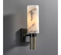 Klobvtt Aplique De Alabastro Lámpara De Pared De Mármol Natural Lámpara Mural De Piedra Cilíndrica, Accesorio De Iluminación De Pared, Apliques Art Deco For Sala De Estar Y Pasillo