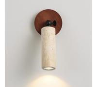 Klobvtt Aplique de Pared Ajustable Luz de Montaje en Pared de Piedra Natural Lámpara de Pared con rotación de 180 °, Apliques de Lectura de cabecera de Dormitorio de Nogal Accesorio de iluminación de
