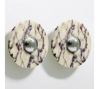 Klobvtt Aplique De Pared De Alabastro De 20cm, Aplique De Mármol Natural, Accesorio De Iluminación De Pared LED, Apliques For Sala De Estar, Dormitorio, Pasillo, Restaurante, 2 Unidades(Chrome)