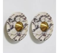 Klobvtt Aplique De Pared De Alabastro De 20cm, Aplique De Mármol Natural, Accesorio De Iluminación De Pared LED, Apliques For Sala De Estar, Dormitorio, Pasillo, Restaurante, 2 Unidades(Gold)